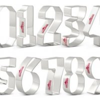 0-9 едри числа цифри метални резци форми сладки тесто бисквитки, снимка 1 - Форми - 35849470