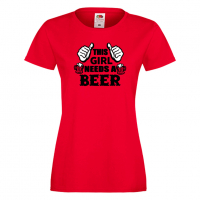 Дамска тениска This Girl Needs A Beer 3,Празник,Бира,Бирфест,Beerfest,Подарък,Изненада, снимка 3 - Тениски - 36376369