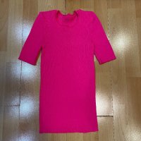 Неонова рипсена розова тениска , снимка 1 - Тениски - 41622118