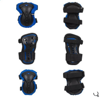 Протектори за колене и лакти, Детски комплект за защита на коленете и лактите, Черен, снимка 1 - Аксесоари за велосипеди - 36087125