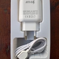 EMY MY-A202 DUAL USB TRAVEL CHARGER 2.4A С IPHONE КАБЕЛ (БЯЛ), снимка 3 - Оригинални зарядни - 34788261