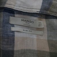 Мъжка риза с дълъг ръкав от лен Mango, снимка 3 - Ризи - 41313696