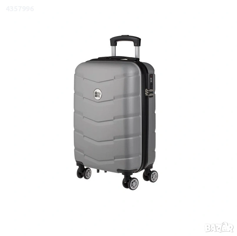 Куфар с колелца, Релефен, 87л., Сив металик , снимка 1