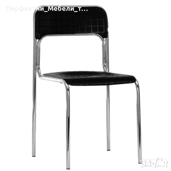 Здрав стол полипропилен с хромирани крака на склад-черен,червен,бял,син цвят, снимка 1