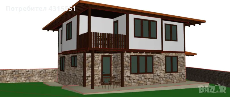 Продавам 600 м2 парцел с Виза,готови проекти за двуетажна възрожденска къща и Виза за строеж, снимка 1