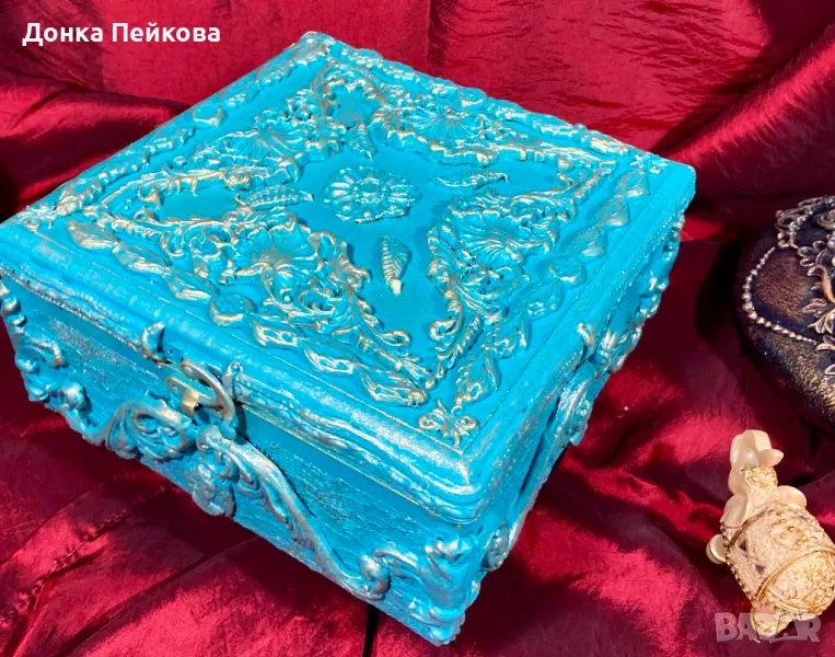 Ръчно изработена и декорирана кутия да бижута , снимка 1