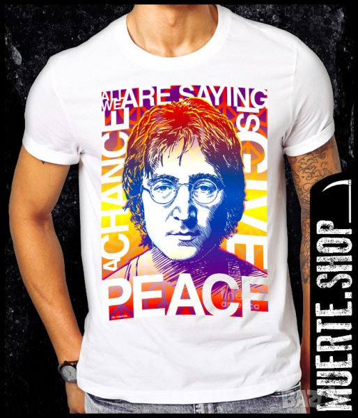 Тениска с щампа JOHN LENNON PEACE, снимка 1