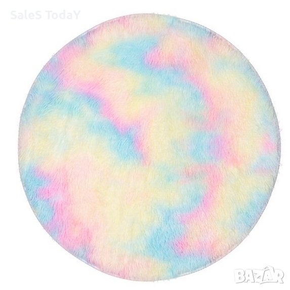 Килим дъга кръгъл, Декоративна, пухкава, постелка, 80 см, снимка 1