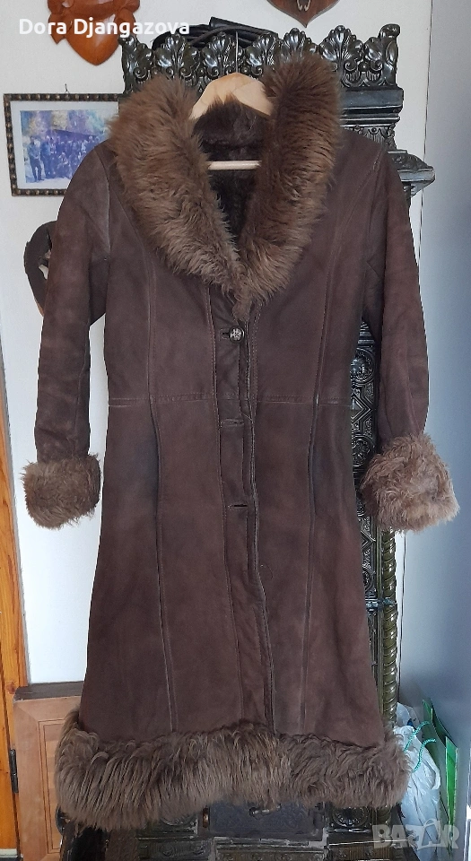 Дамски кожух от агнешка кожа. , снимка 1