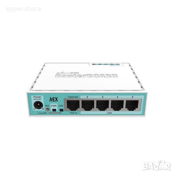 Кабелен Рутер MiKrotik RB750Gr3 hEX 5-портов Gigabit Ethernet За дома и офиса, снимка 1