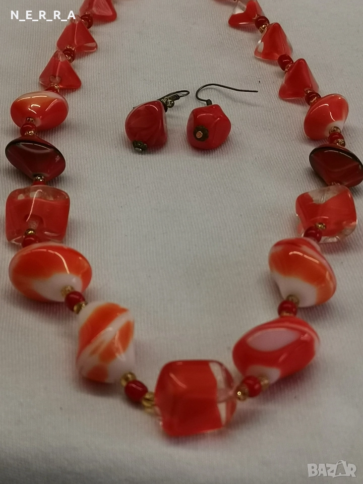 Комплект от стъкло мурано, снимка 1