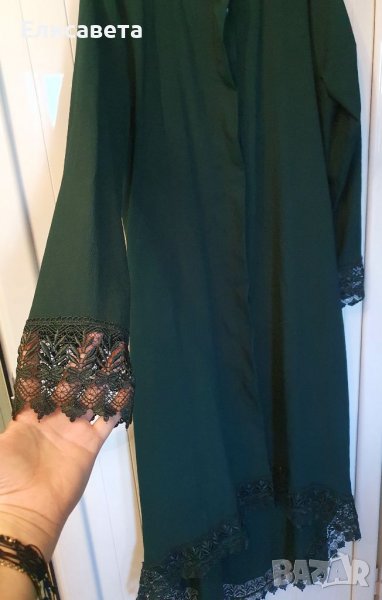 Дамска рокля в зелен цвят с бродерия , снимка 1