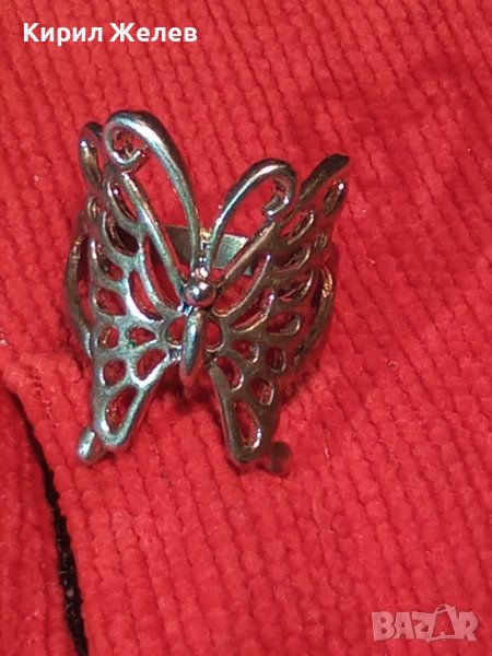 ФИГУРАЛЕН АЖУРЕН СРЕБЪРЕН АРТ ПРЪСТЕН - ПЕПЕРУДА ОКСИДИРАНО СРЕБРО 925 МАЙСТОРСКА ИЗРАБОТКА 28818, снимка 1