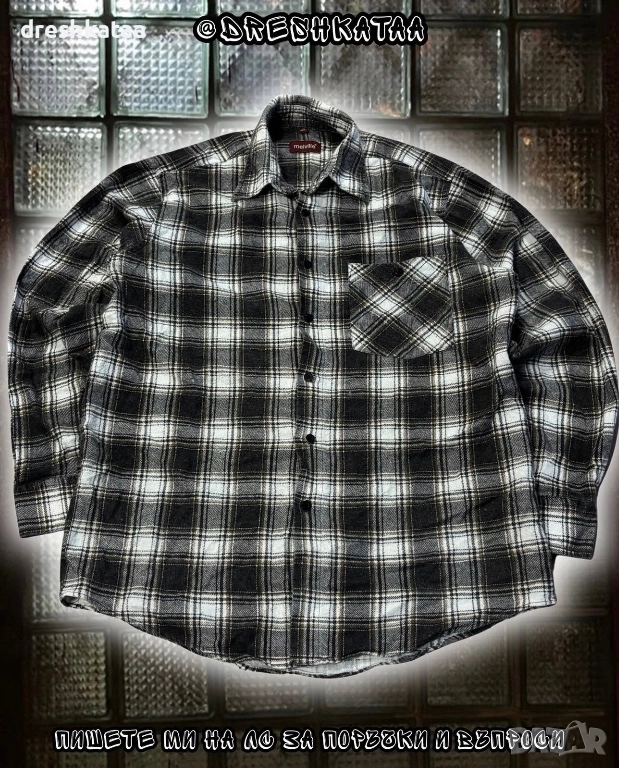 Мъжка Вълнена Риза с Дълъг Ръкав, снимка 1