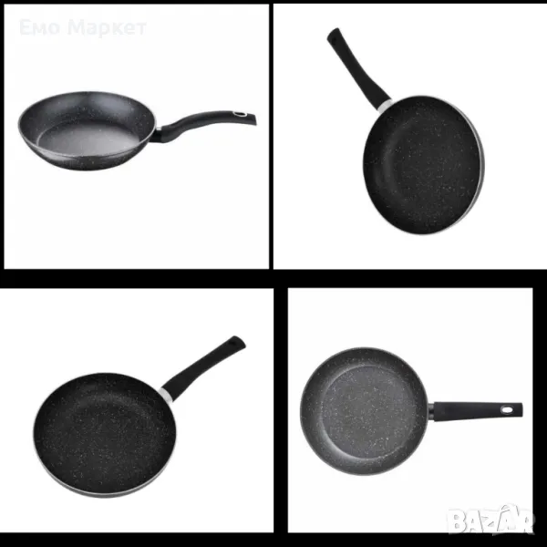 Тиган Goldmann GM 1301-26, 26x5см., Алуминий, Мрам. покр., Черен, снимка 1