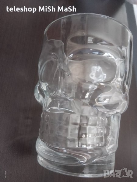Чисто нова халба за бира череп, 500 мл от дебело 3.5 ММ прозрачно стъкло , снимка 1