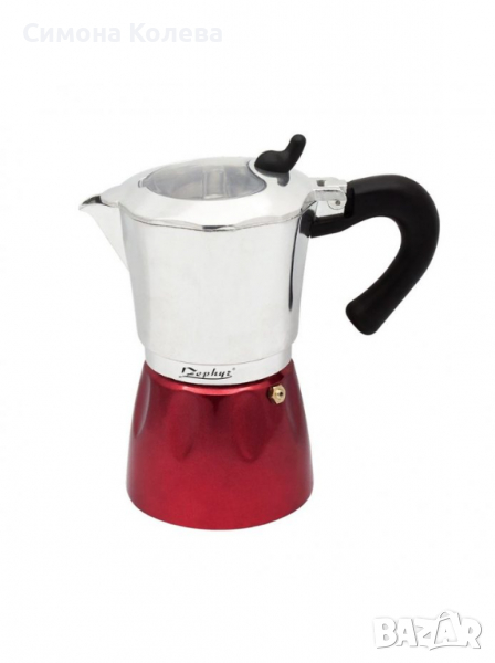 ✨Кубинска кафеварка ZEPHYR ZP 1173 J6, 6 чаши, Червен/сребрист , снимка 1