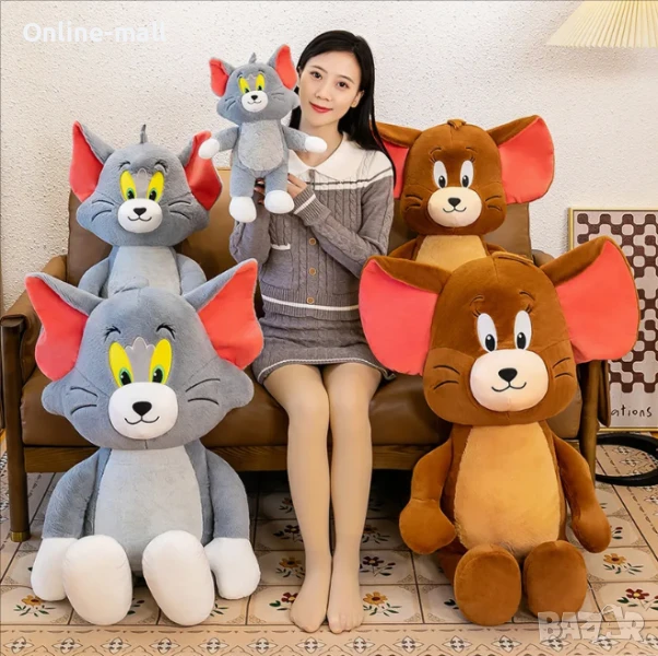 Голяма плюшена играчка Том и Джери, 100см Tom and Jerry, снимка 1
