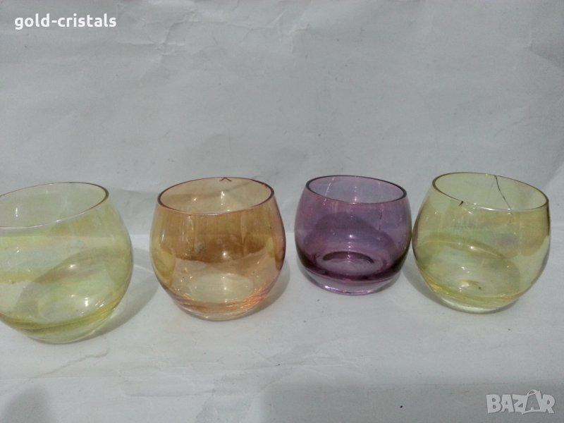 Цветни стъклени чашки за ракия, снимка 1