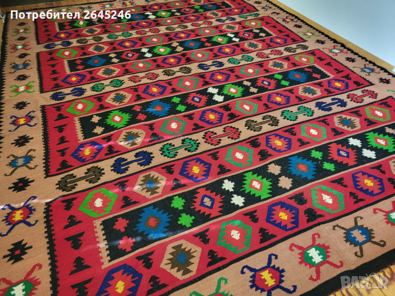 Автентичен отлично съхранен вълнен Тетевенски килим, снимка 1