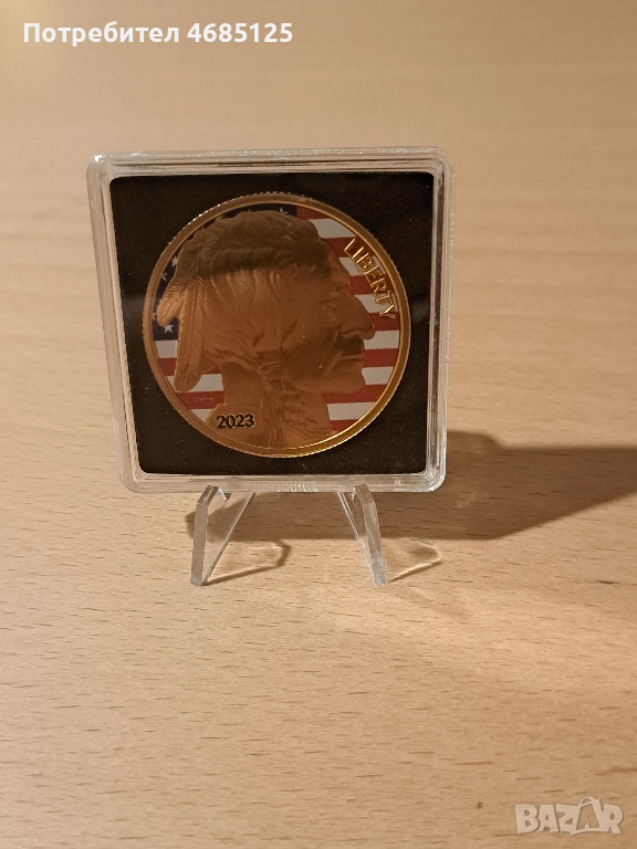 Красива сребърна монета със златна апликация, 100 бр. за цял свят, снимка 1