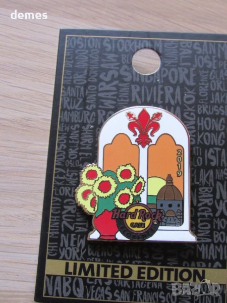 Оригинална метална значка Hard Rock Cafe Флоренция, Италия, снимка 1