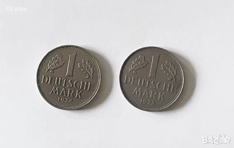 1 марка ФРГ 1973,1974, снимка 1