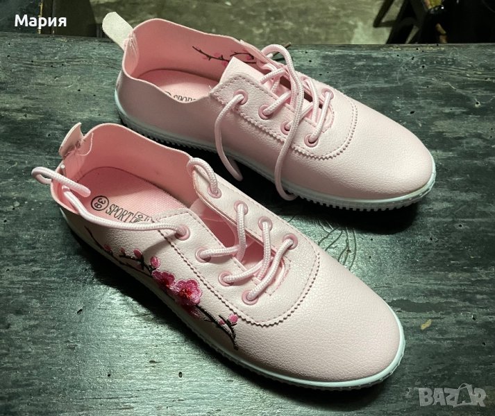 Нови розови гуменки с цветя, снимка 1