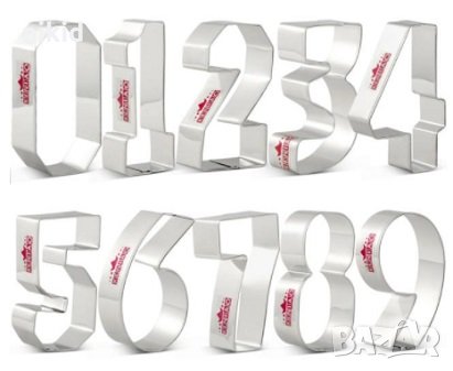 0-9 едри числа цифри метални резци форми сладки тесто бисквитки, снимка 1