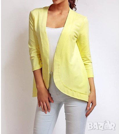 Дамска жълта жилетка от памук Nommo - XL, снимка 1