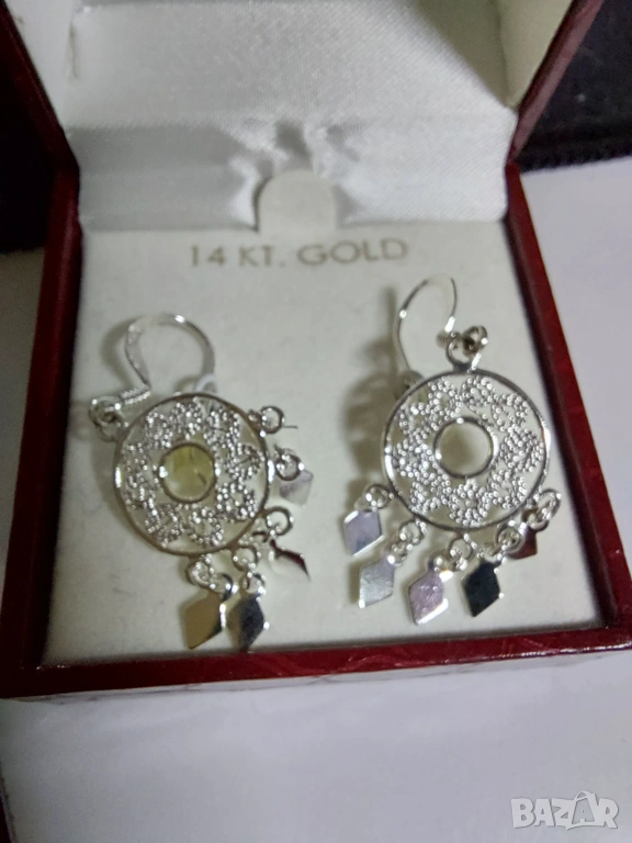 Нови сребърни обеци бохо стил, снимка 1