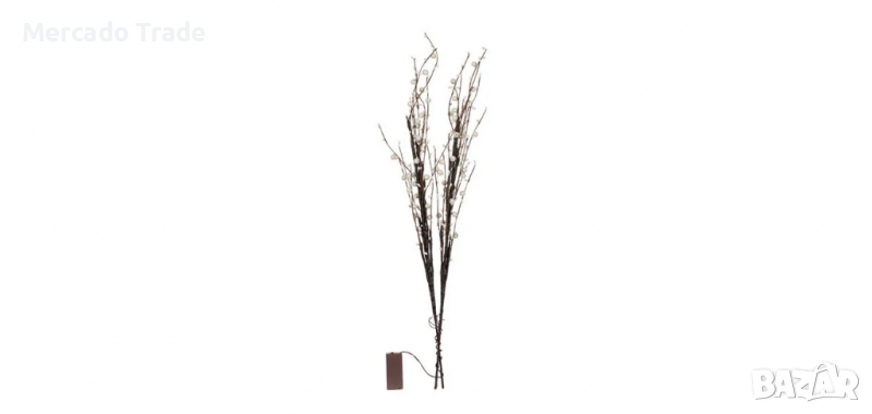 Декоративни клонки, Бели перли с 16 LED бели лампички - 2 бр. , снимка 1