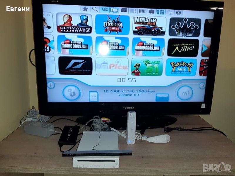 Нинтендо Nintendo wii комплект цената е за всичко 89 игри на хард диск, снимка 1