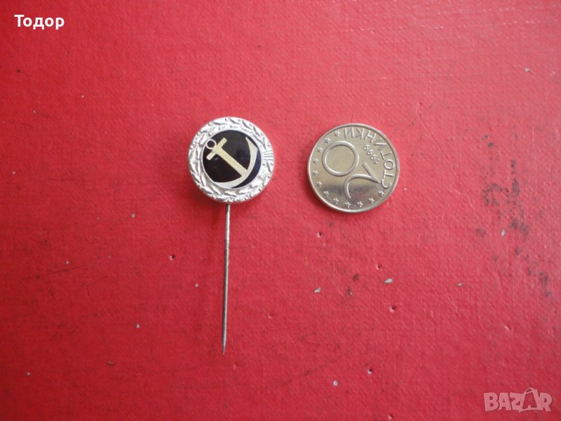 Сребърен моряшки знак значка сребро 925 емайл, снимка 1