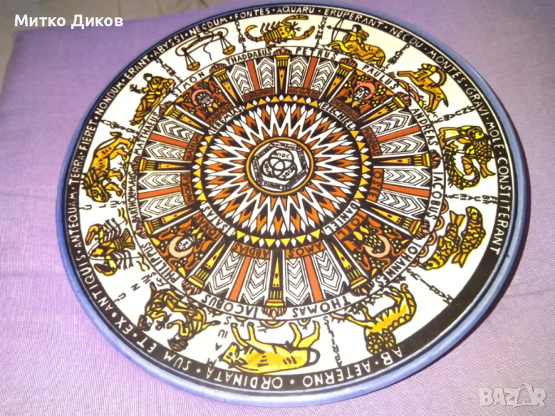 Jerusalem Hanukkah & Zodiac Porcelain чиния зодиак Йерусалим фи 27см нова, снимка 1