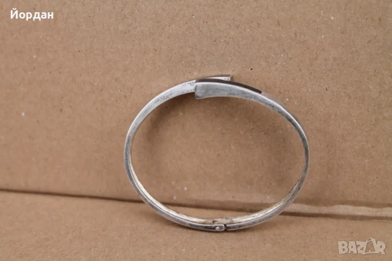 Дамска сребърна гривна с оникс, снимка 1