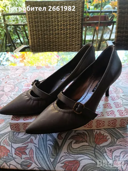 Италиански обувки на ток - естествена кожа , снимка 1
