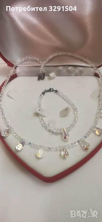 Комплект колие и гривна с кутия, снимка 1