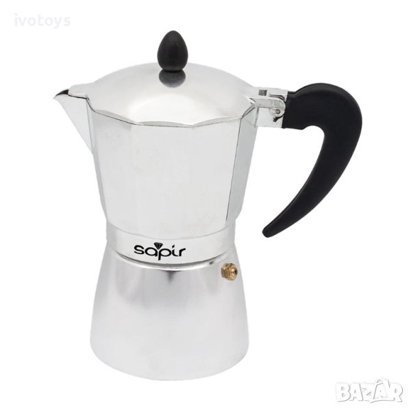 Кубинска кафеварка SAPIR SP 1173 I9, 9 чаши, Сребрист, снимка 1