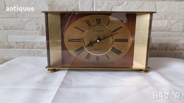 Бронзов каминен часовник - Dugena - Антика - 1970", снимка 5 - Антикварни и старинни предмети - 53255457