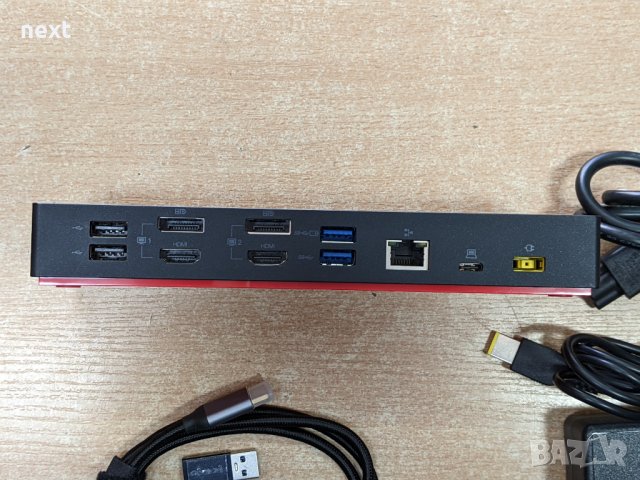 Докинг станция Lenovo ThinkPad Hybrid USB-C Dock 40AF (4К,5К) + зарядно + Гаранция, снимка 2 - Части за лаптопи - 42279853