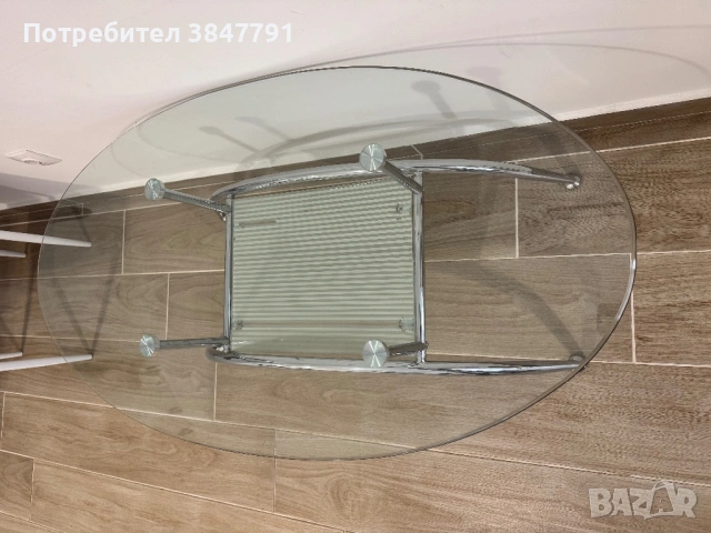 Стъклена овална маса , снимка 3 - Маси - 53368317