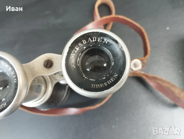 Антикварен немски бинокъл Gebrüder Roettig, снимка 6 - Антикварни и старинни предмети - 51062001