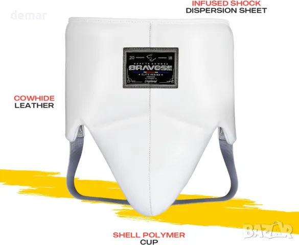 Bravose Elite2.0 Протектор за слабините от телешка кожа за тренировки по карате, таекуондо и др, снимка 4 - Други спортове - 49484262