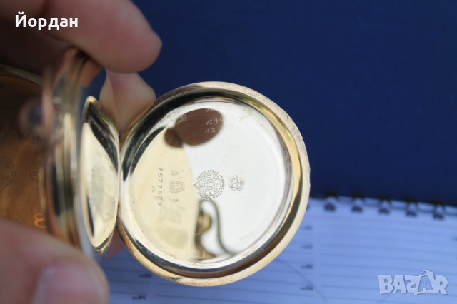 Златен джобен ''Omega'' 52 мм, снимка 7 - Други ценни предмети - 40486407