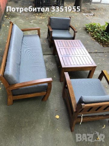 Масивна мебел ниско сядане 2 комплекта, снимка 6 - Дивани и мека мебел - 42152489