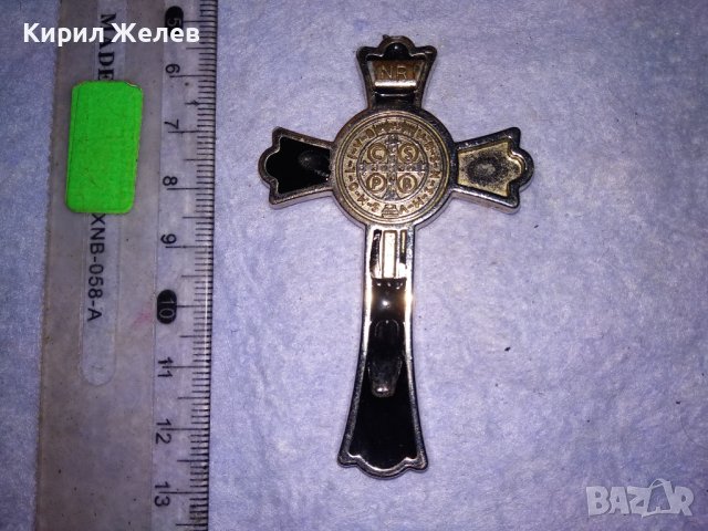 ГОЛЯМ СТИЛЕН СРЕБРИСТ МЕСИНГОВ КЕЛТСКИ ТИП ДВУСТРАНЕН КРЪСТ с НУЖДА от ЛЕКА РЕСТАВРАЦИЯ 38651, снимка 3 - Други - 41681794