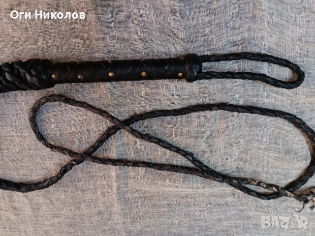 Оригинален плетен кожен бич, снимка 3 - Антикварни и старинни предмети - 50998405