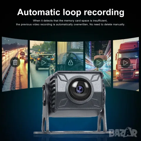 10.1" Монитор Android DVR 6 Камери за камион, тир, комбайн, бус, CarPlay, Android Auto, мултимедия, снимка 3 - Аксесоари и консумативи - 56057136
