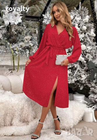 Елегантна Дамска Рокля Различни Цветове , снимка 2 - Рокли - 52546869